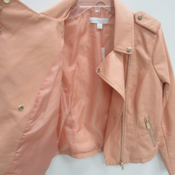 NWT New York & Company Pink Faux Leather Jacket - Med - Picture 3 of 6